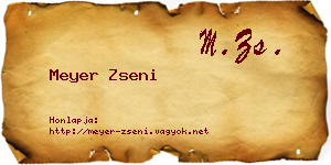Meyer Zseni névjegykártya